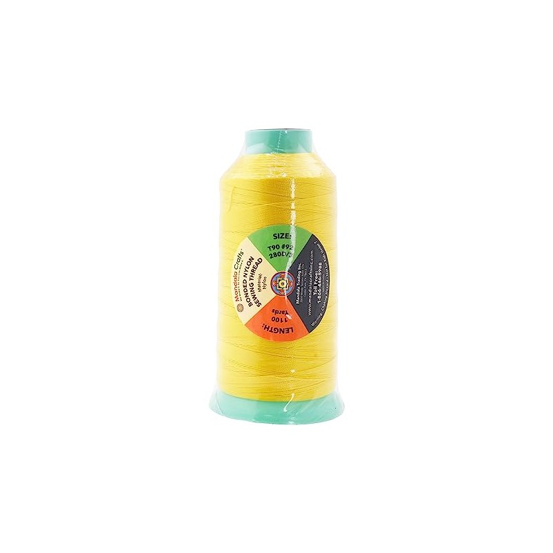 Mandala Crafts Bonded Nylon Thread Yellow Heavy Duty Sewing Threads