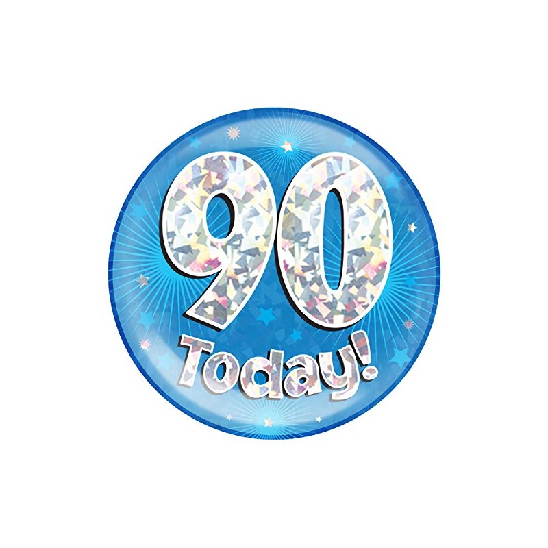 OAKTREE UK 633599 6" Jumbo Badge 90 Today Blue Holographic