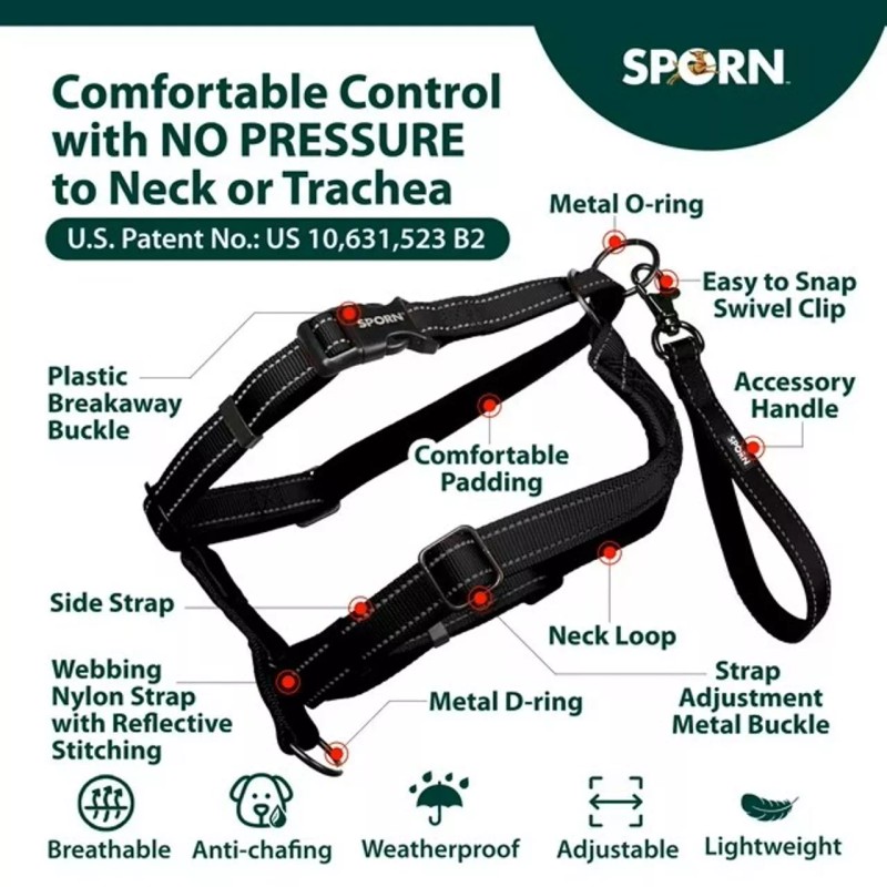 Sporn The Ultimate Dog Black Control Harness