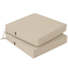 idee-home Outdoor Chair Cushions Set of 2, Waterproof Outdoor Seat Cushions for Patio Furniture, Outside Replacement Chair Pad with Ties for Lawn Deck Porch, 24 x 24