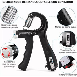 Ejercitador de Mano, 6 en 1 Fortalecedor de Agarre con Contador, Ejercitador de Antebrazo Fortalecedor de Dedos de Resistencia Ajustable, Entrenador de Fuerza de Agarre Kit de Entrenamiento para Desarrollo Muscular,Hand Grip Pinzas para Rehabilitacion /M