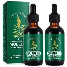 Gotas de gordolobo para los pulmones, 118 ml (4 onzas líquidas) - Extracto de hoja de gordolobo para los pulmones con clorofila - Suplemento herbario 