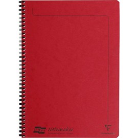 Clairefontaine - Ref 4868Z - Europa Notemaker Sidebound Notebook (120 Pages) - A4 Size, 90gsm Brushed Vellum Paper, Micro-Perforated Sheets, Lined Rulings - Red