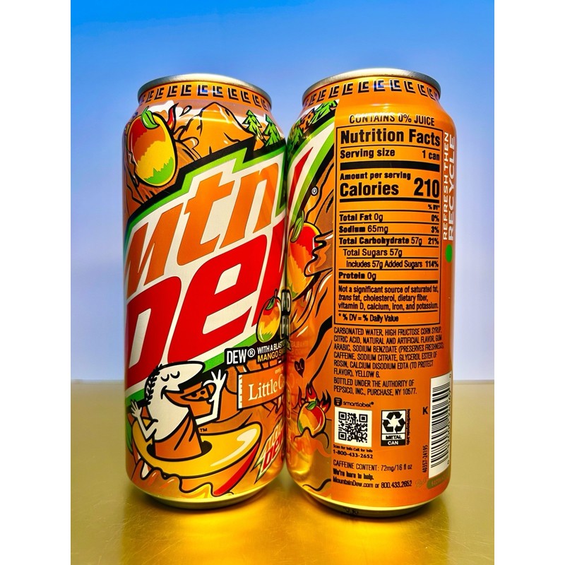 Mountain Dew 🥭New Limited Edition Mountain Dew Little Caesars MANGO