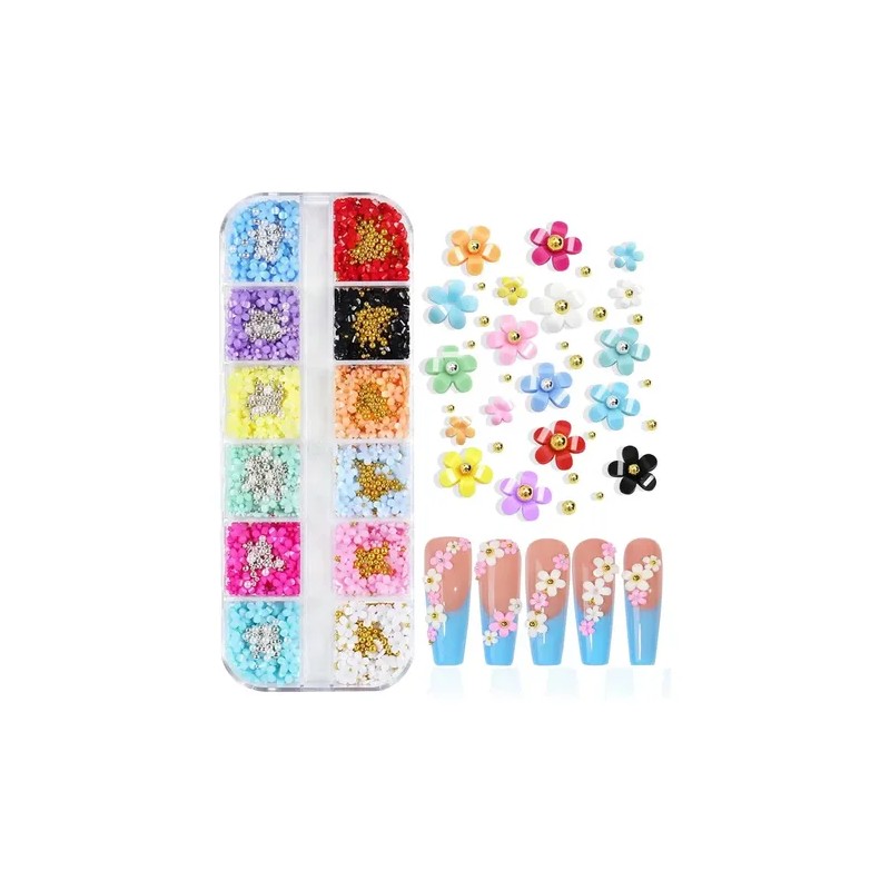 3d Acrylic Nail Art Charms Resin Flower Nail Rhinestones Amarillo
