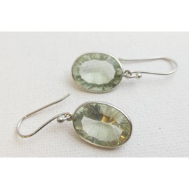 Grüne Amethyst Ohrringe aus Sterlingsilber - Natürlicher Edelstein - Geburtstagsgeschenk - Weihnachtsgeschenk - Handgefertigte Geschenkideen für Frauen