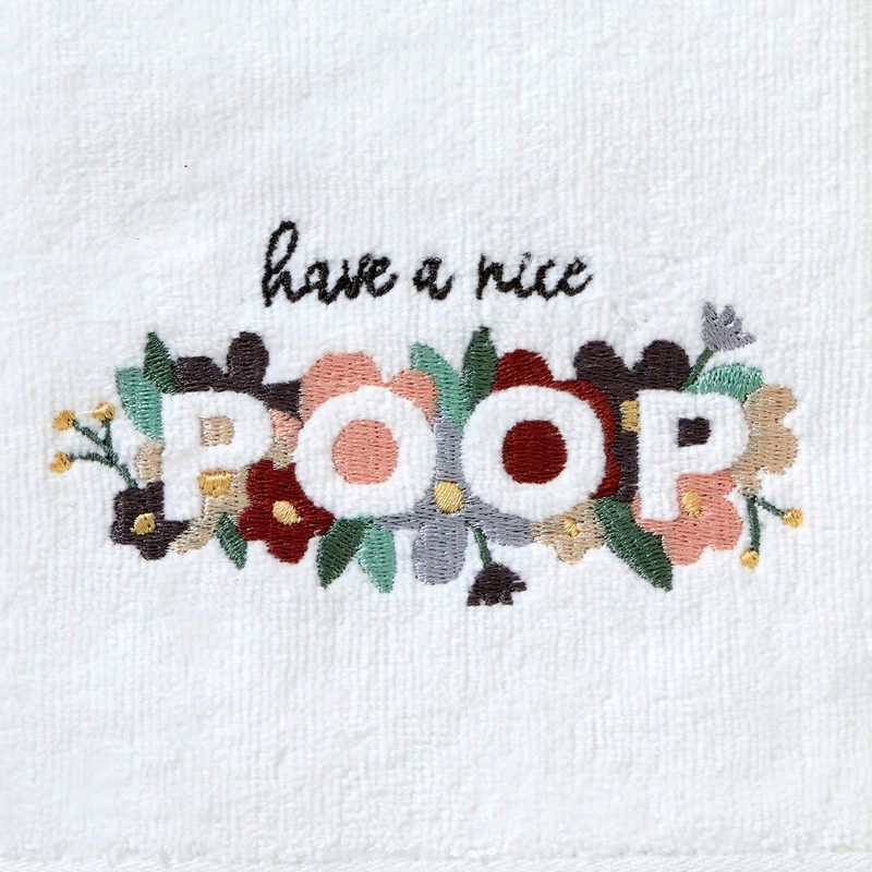 SKL Home Nice Poop Hand Towel, White