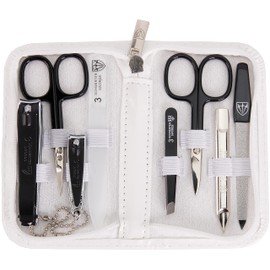 3 Swords Germany - brand quality 8 piece manicure pedicure grooming kit with glass nail file (506)