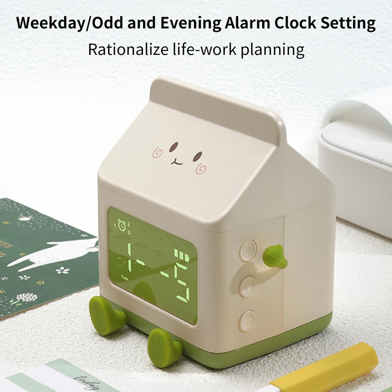 CYMNER Dreamlike Milk Box Alarm Clock: Unique design, versatile functions,