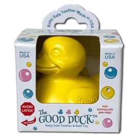 Celebriducks The Good Duck - BPA & PVC Free Rubber Duckie Baby Bath Toy Teether - Yellow