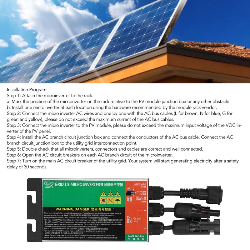 Grid Tie Micro Inverter MPPT Pure Sine Wave Compact Solar