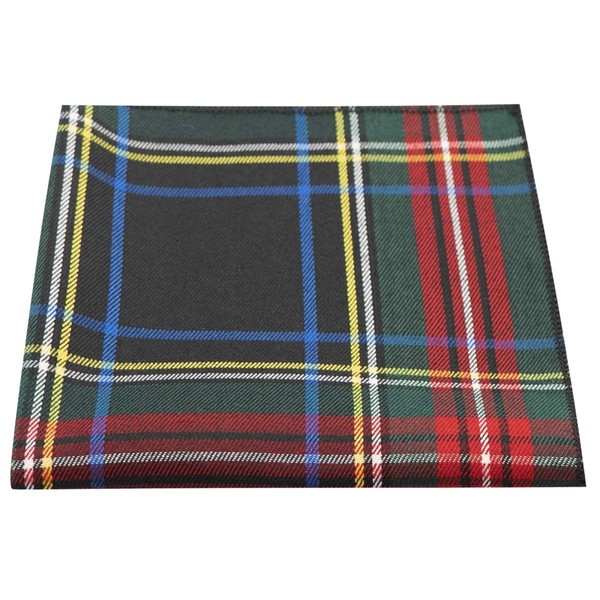 King & Priory Traditional Dark Green & Black Tartan Pocket