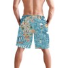 Greece Map Tropical Men's Swim Trunks Beach Shorts Quick Dry