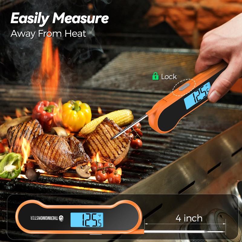 0.5 Sec Instant Read Meat Thermometer Digital with ±0.5℉ Precision,