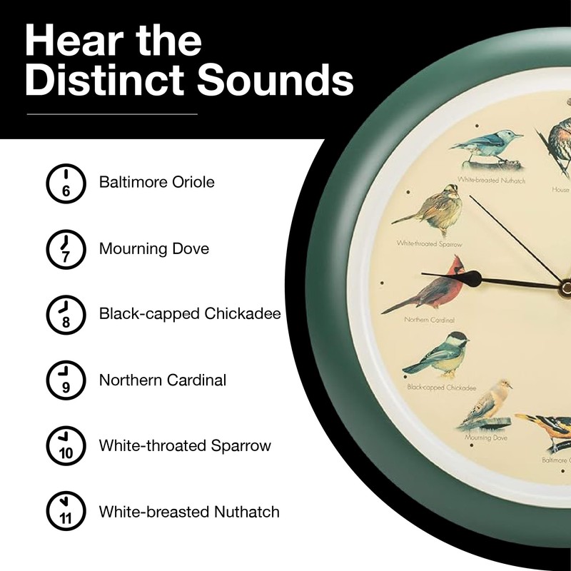 Mark Feldstein, The Original Singing Bird Wall Clock, 13 Inch,