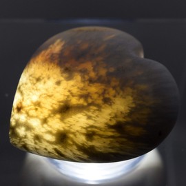 2.6" White Scolecite Puffy Heart Natural Zeolite Crystal Sparkling Mineral Polished Gemstone Heart - India + Acrylic Display Stand