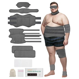 MQFORU MQFORU 10 Pcs Plus Size Castor Oil Pack Wrap for Men Women