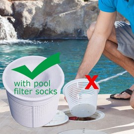 Pool Skimmer Socks, Filter Skimmer Pool, 20 Pieces Skimmer Filter Net, Pool Filter Net, Swimming Pool Skimmer Socks, Reusable Skimmer Basket Net for Removes Grass Leaves Pollen Oil Insects Hair