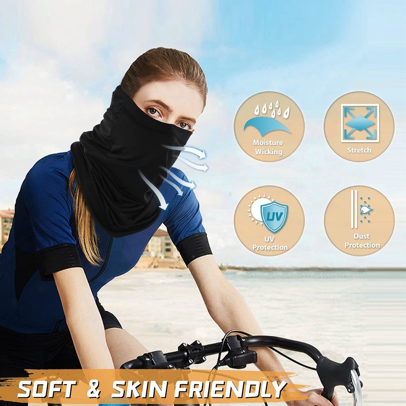 Finvizo 4 Pack Neck Gaiter Breathable Bandana Mask for Outdoor