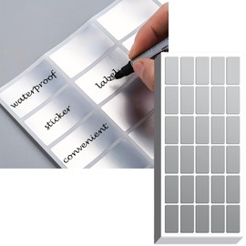 JP Number Labels Stickers, Waterproof, Handwriting, Storage, Sorting, Sticky Notes, Super Waterproof, Removable, 0.5 x 1.0 inches (12 x 25 mm) (Set of 10)