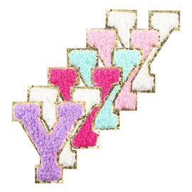 Ckysee - 6 parches de letras universitarias de colores mixtos, 2 pulgadas, chenilla, calcomanía, lavable, suave, fácil de usar