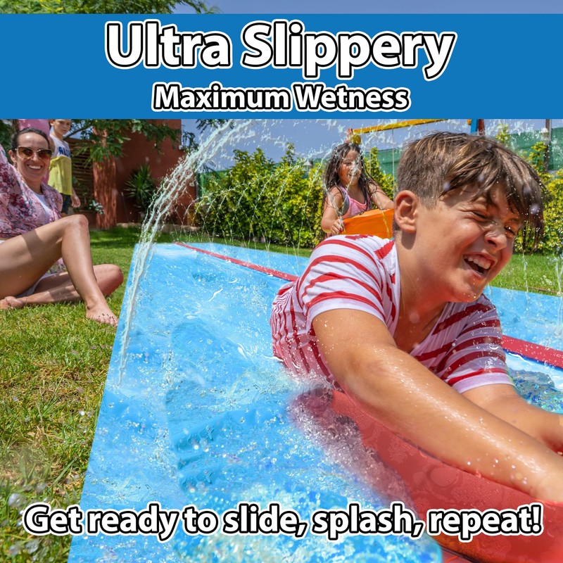 JAMBO 40FT Mega Slip Splash and Slide with 2 Bodyboards