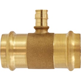 3/4" Press x 3/4" Press x 1/2" Pex A Tee Brass Expansion Fitting, F1960 Tee for Pex Tubing Connection, No Lead Brass Tee