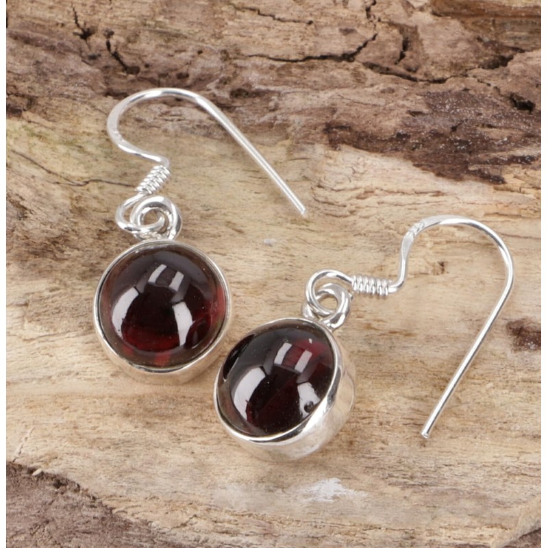GURU SHOP Silver Earrings Indian Earrings Round Silver Earring Black,