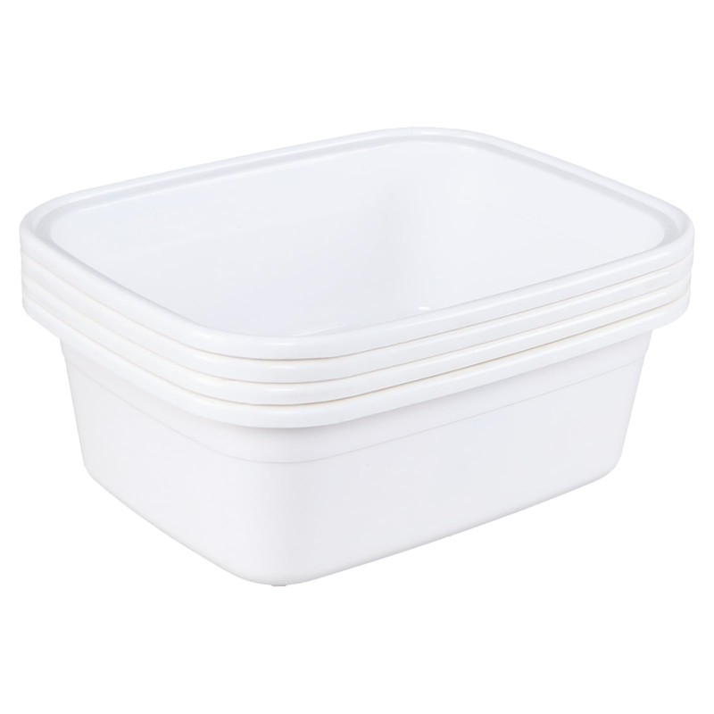Kiddream 14 Quart Plastic Dish Pan, 4 Pack Wash Basin
