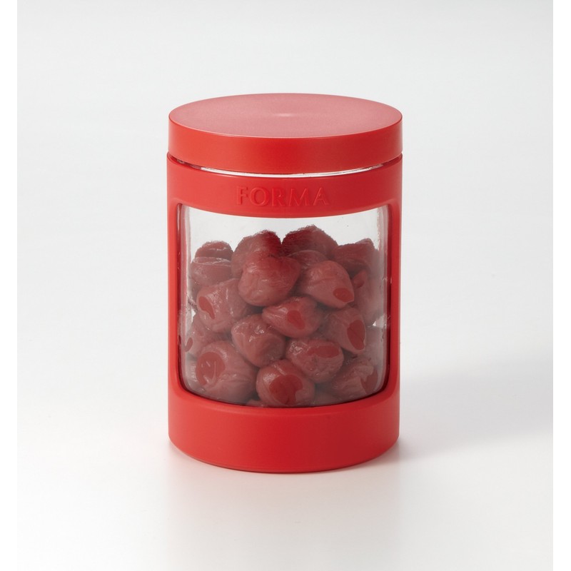Asbel Glass Condiment Pot Mini "Forma" Red