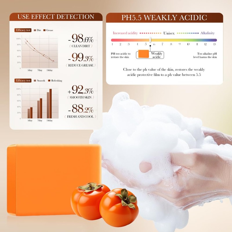Persimmon Soap for Cleansing, Pack of 2 (2 x 100