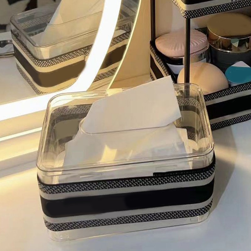 Rectangular Clear Tissue Box Holder Transparent Visible Napkin Paper Storage