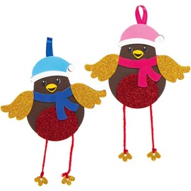 Baker Ross Christmas Robin Mix and Match Decoration – Pack of 8, Kids Make Your Own Christmas Decoration, Christmas Bauble Arts and Crafts (AX345)