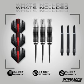 RED DRAGON Megaton: 23g Flightmaster - Tungsten Darts Set with Flights and Stems