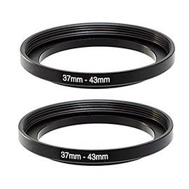 (2 Packs) 37-43MM Step-Up Ring Adapter, 37mm to 43mm Step Up Filter Ring, 37mm Male 43mm Female Stepping Up Ring for DSLR Camera Lens and ND UV CPL Infrared Filters