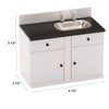 Dollhouse Kitchen Sink, Miniature Dolls House Cabinet, Countertop, White 1/12