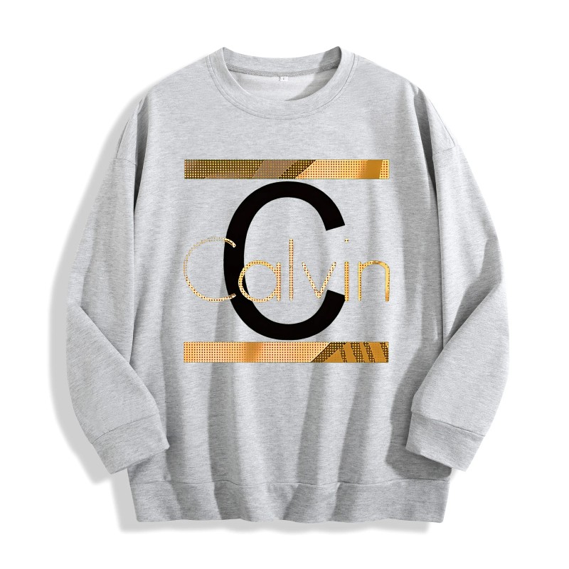 Women's Calvin Graphic Crewneck Sweatshirt, US Warehouse, 6 ColorsSize: M,