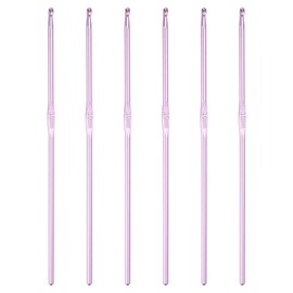 PATIKIL 6Pcs 3mm Aluminum Crochet Hook Knitting Crochet Needles with Size Purple