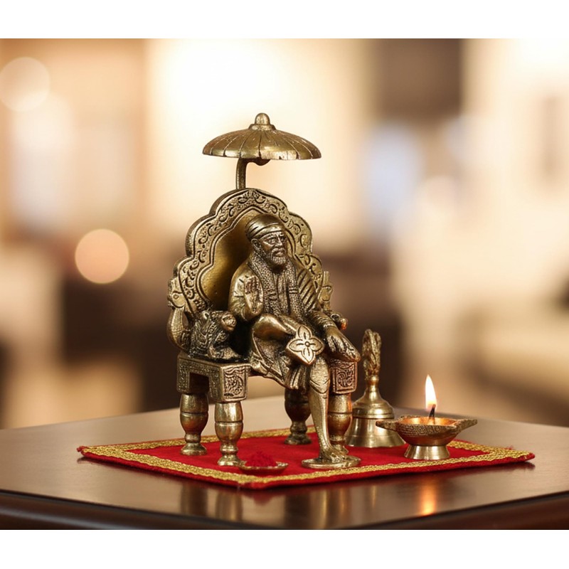 eSplanade - 6" Premium Brass Statue/Idol Shirdi Sai Baba with