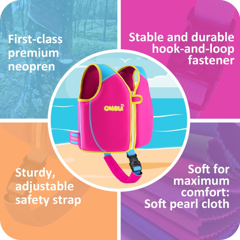 OSHYLE Children's Girls Boys Swimming Vest for Toddlers with Adjustable