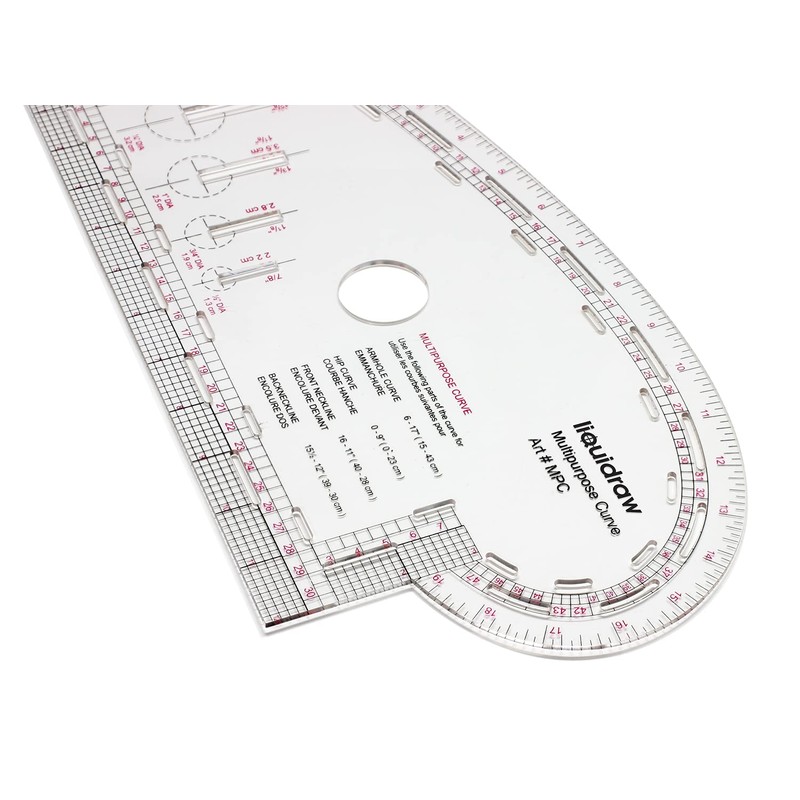 Liquidraw 4 in 1 Multipurpose Curve Ruler Includes Armhole Curve