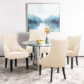 Lellen Strench Wingback Side Chair Slipcover - Accent Chair Cover Slipcover Wingback Chair Cover Slipcover Wingback Chair Slipcovers Wing Chair Cover Slipcover Wing Chair Slipcover Set of 4（Taupe）