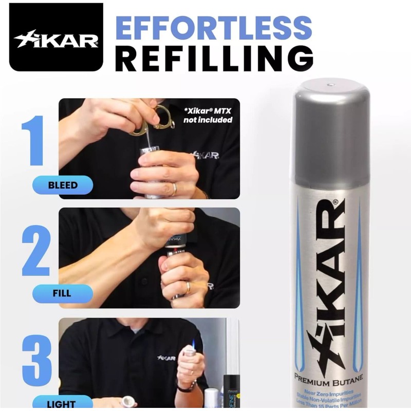 Xikar PUROFINE Premium Butane Fuel Refill with 0 Impurities, 1.9oz