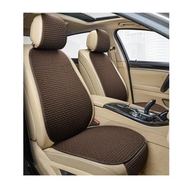 Yourkar 4PCS Car Seat Cover Pad, Breathable Auto Front Seat Bottom Cushion Mat & Seatback Cover, Soft Comfortable Vehicle Full Seat Protector, Universal Truck SUV Car Accessories (Coffee)