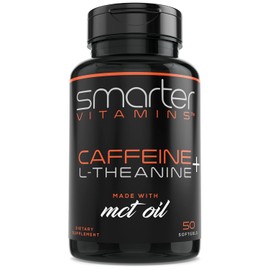 SmarterVitamins Pastillas de cafena de 200 mg  Aceite MCT de 100 cocos  100 mg L-teanina, energa avanzada, enfoque limpio y claridad perfecta...      