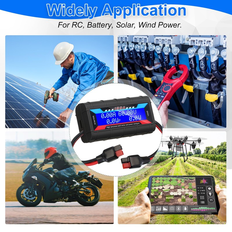 Yunsailing 2 Pcs High Precision Watt Meter Power Analyzer Battery