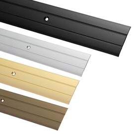 Gedotec Transition Profile for Screwing Aluminium Black 100 cm Length 1 m Width 37 mm 1 Piece Transition Rail for Floors Aluminium Floor Strip Perforated Transition Strip Floor Profile for Door