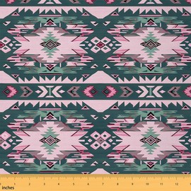 Feelyou Pink Yellow Southwestern Fabric by The Yard 1 Yard Geometric Waterproof Outdoor Fabric Tribal Western Decor Native American Design Upholstery Fabric for Chairs Stripe Line Outdoor Fabric