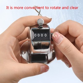 NUEAYMS Metal Handheld Tally Counter 4-Digit Number Count Clicker Counter, Hand Mechanical Counters Clickers Pitch Counter for Coaching, Knitting, Lap, Fishing, Golf