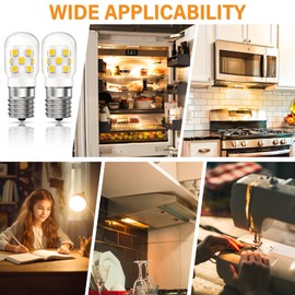 LED Microwave Light Bulbs Under Hood 30W Equivalent,Fit for LG Frigidaire Kenmore Whirlpool GE Over The Range Microwave,Dimmable Warm White 3000K,125V 3W E17 Base,Repalces 6912W1Z004B,2 Pack